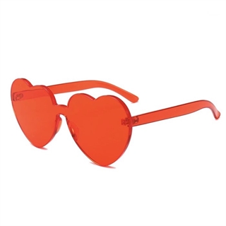 Rammeløs hjerteformet solbrille - Rød